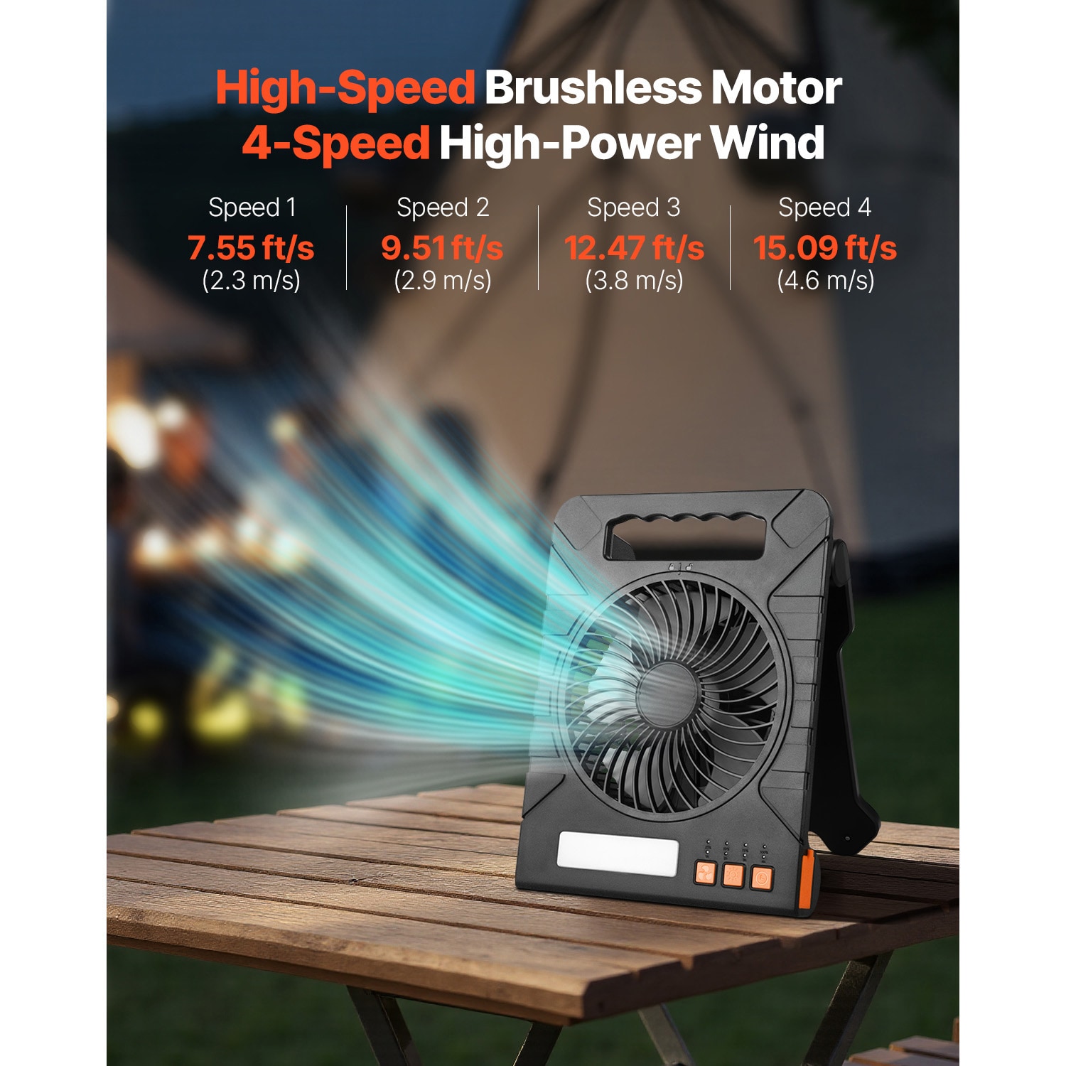 Portable Solar Fan With Led Lantern And Rechargeable Battery_voghion.com